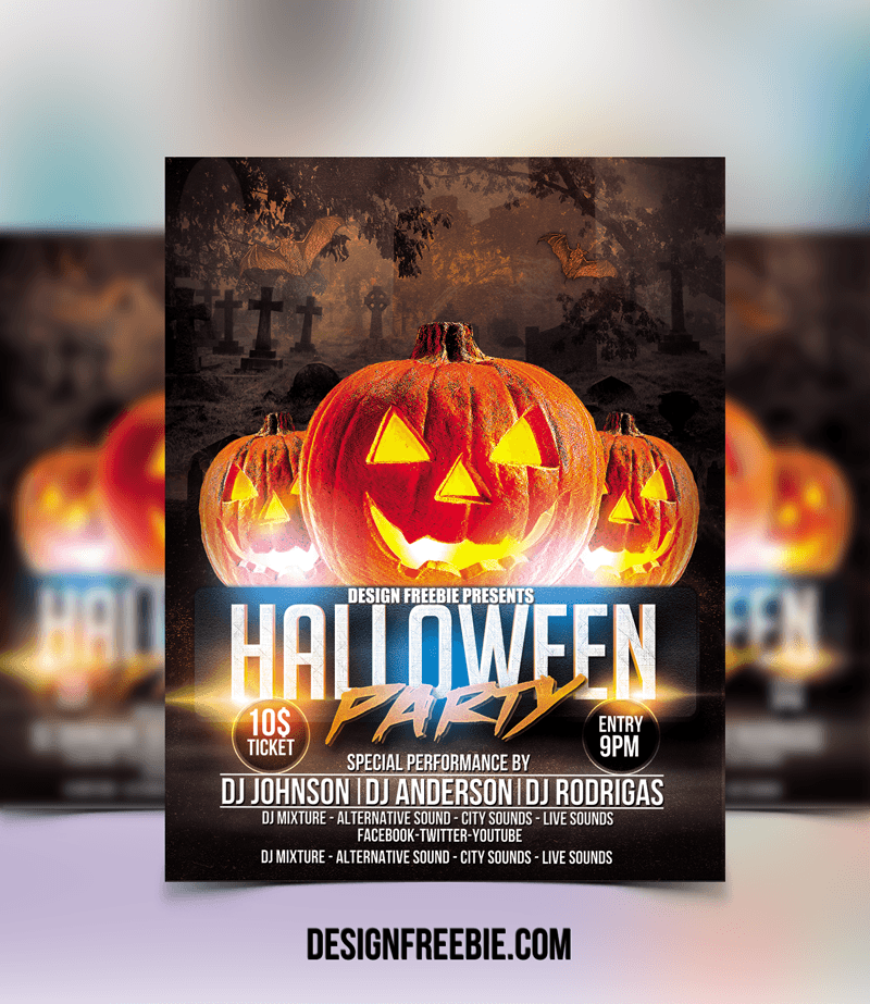20+ free PSD Halloween flyer templates Free PSD Templates