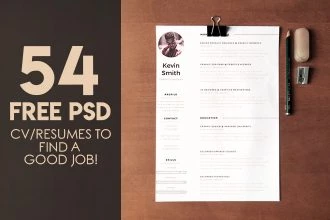 54+ PREMIUM & FREE PSD CV/RESUMES TO FIND A GOOD JOB!