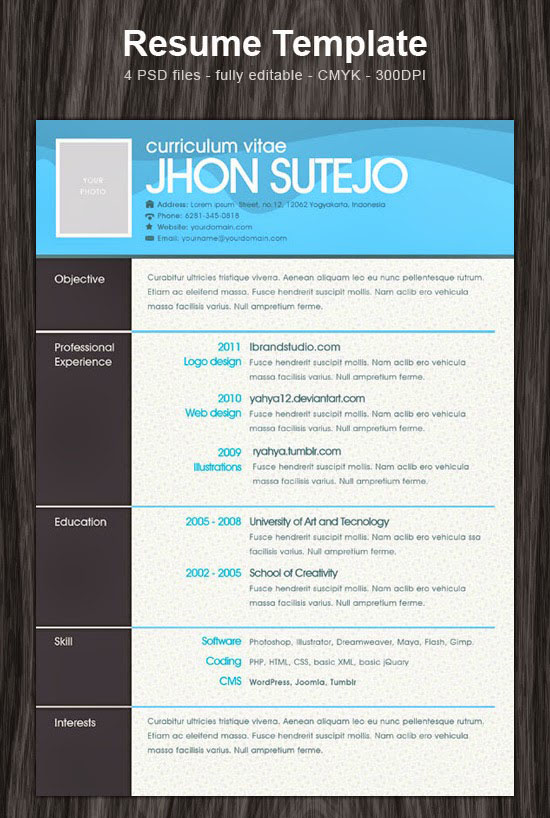 Buy resume psd