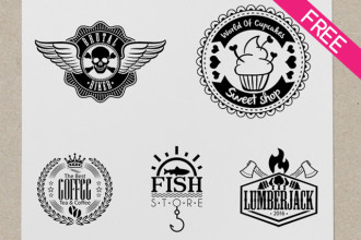 Free 5 Logos And Badges in PSD Free 5 Logos And Badges in PSD