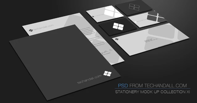 Free PSD Stationery Mockup Collection Xi