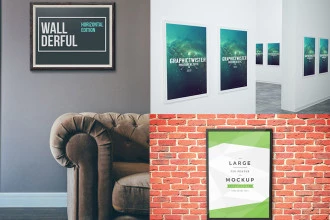50+ Free Poster Mockups in PSD for presentations!