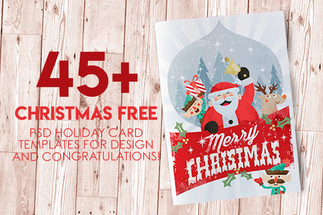 45 Christmas Premium Free Psd Holiday Card Templates For Design And Congratulations Free Psd Templates