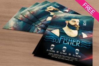 DJ Fisher – Free PSD Flyer Template