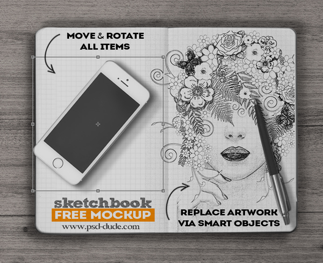 15 Free Psd Sketchbook Mockups For Creative Mind Free