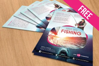 Deep Sea Fishing – Free PSD Flyer Template in PSD