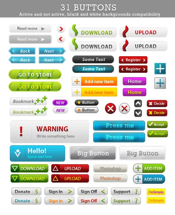 button photoshop free download