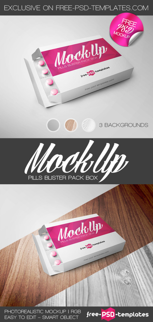 Download Free Pills Blister Pack Box Mock-up in PSD | Free PSD Templates