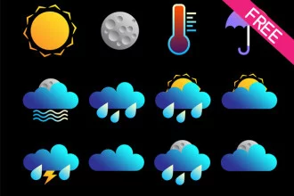 FREE 24 Weather Icons and Symbols in PSD