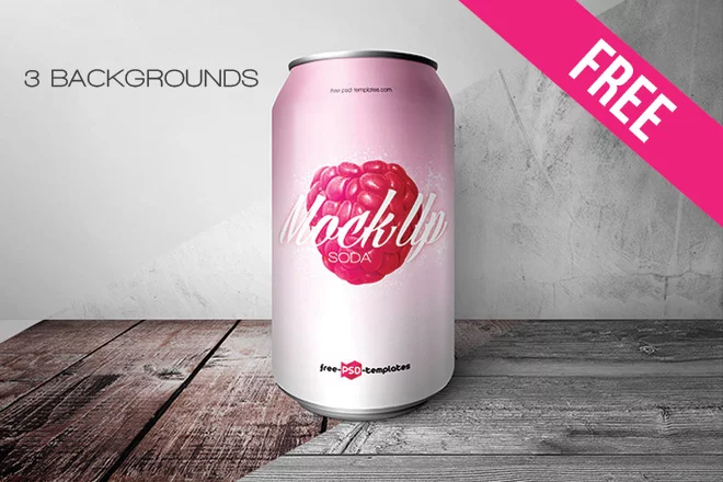 Free Soda Can Mock-up in PSD
