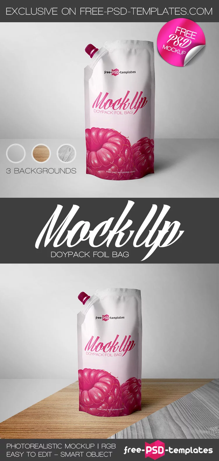 Free Doypack Packaging Mockup