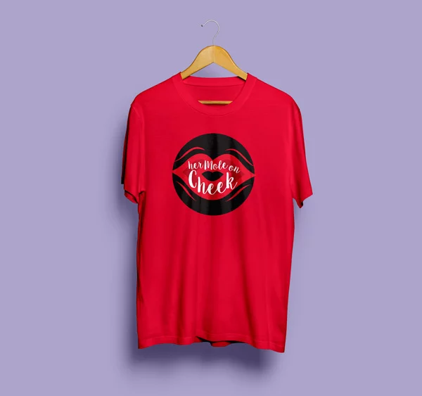 Mole-on-cheek-Free-T-Shirt-Design-Template