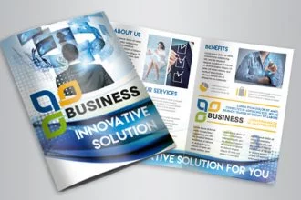 Free Corporate Business PSD Bi-Fold Brochure