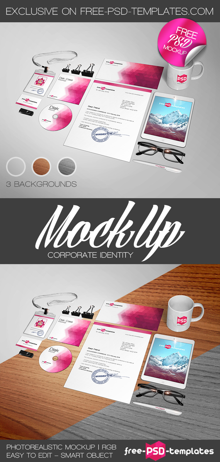 Download Free Corporate Identity Mock Up In Psd Free Psd Templates