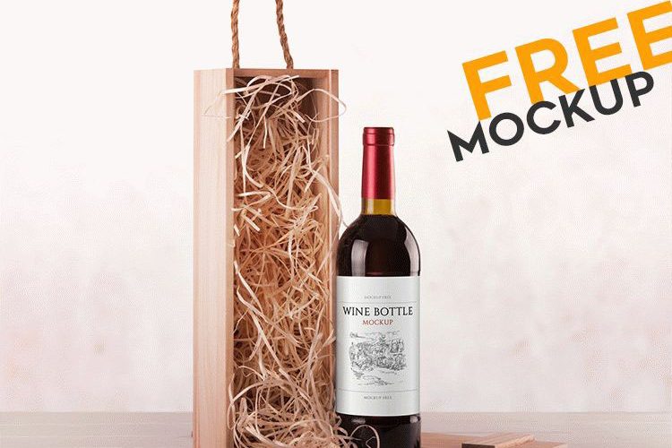 Wine Bottle – Free PSD Mockup