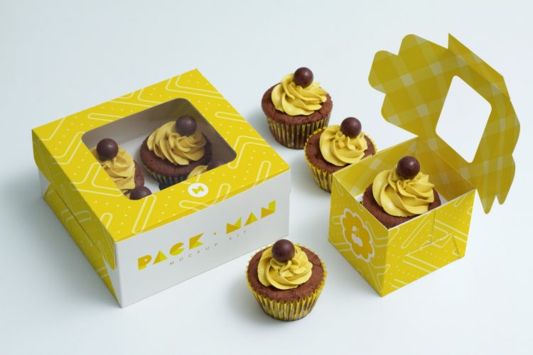 Cupcake Boxes Mockup Free