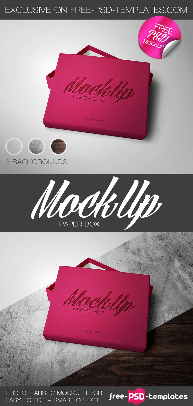 Download Free Paper Box Mock Up In Psd Free Psd Templates PSD Mockup Templates