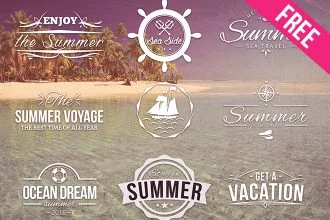 Free PSD Summer Logos Set