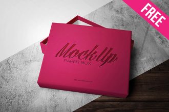 Free Paper Box Mock-up in PSD