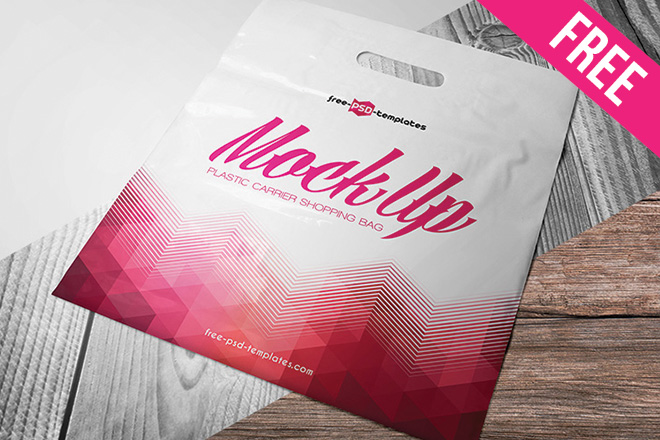 Download Free Plastic Carrier Shopping Bag Mock Up In Psd Free Psd Templates