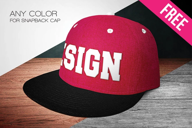 Free Snapback Cap Mockup in PSD