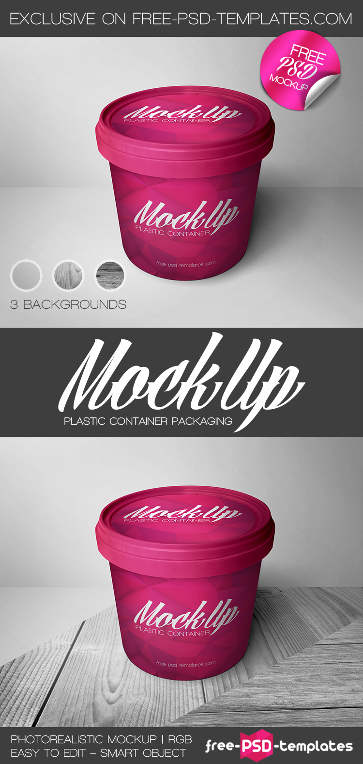 Download Free Plastic Container Packaging Mock-up in PSD | Free PSD ...