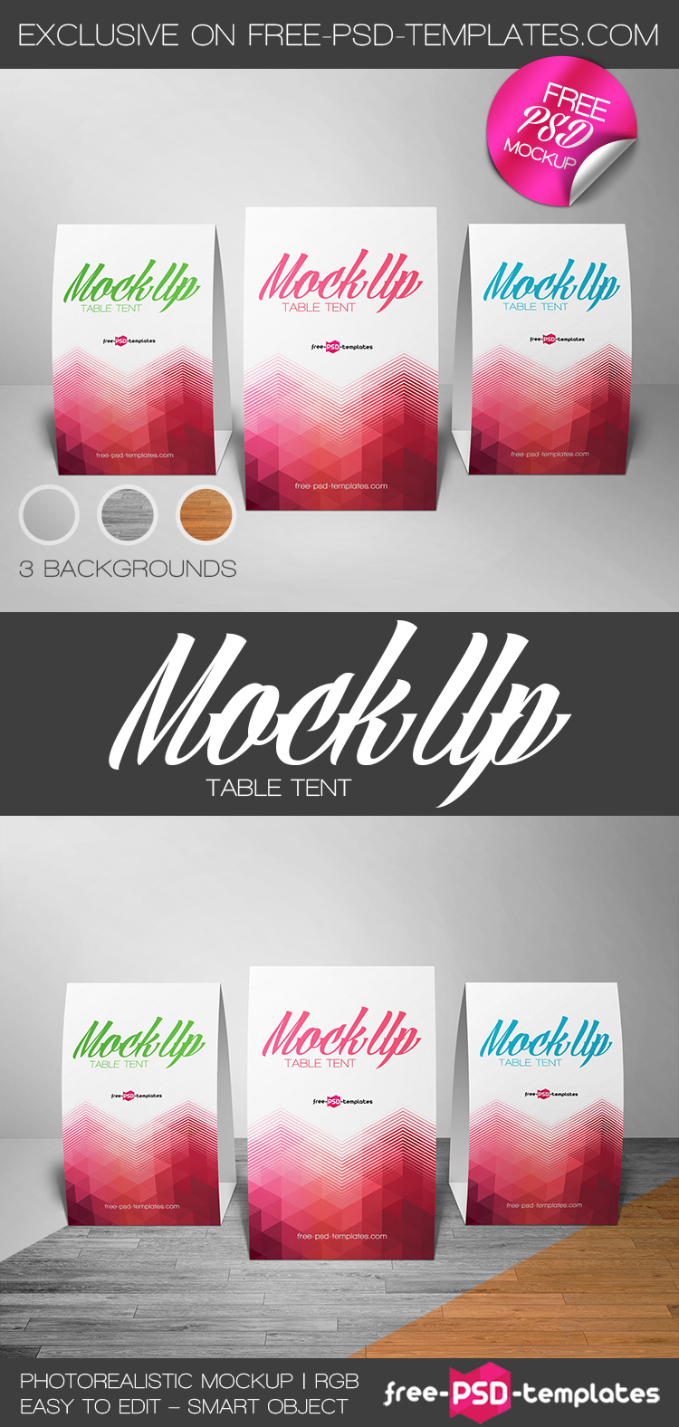 Download Free Table Tent Mock-up in PSD | Free PSD Templates
