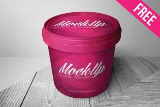 Free Plastic Container Packaging Mock-up in PSD