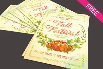 FREE Fall Festival flyer template (psd)