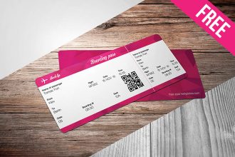 Free Ticket Mock-up in PSD