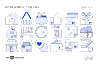 24 Free Customer Trade Icon Set (AI, SVG, PNG)