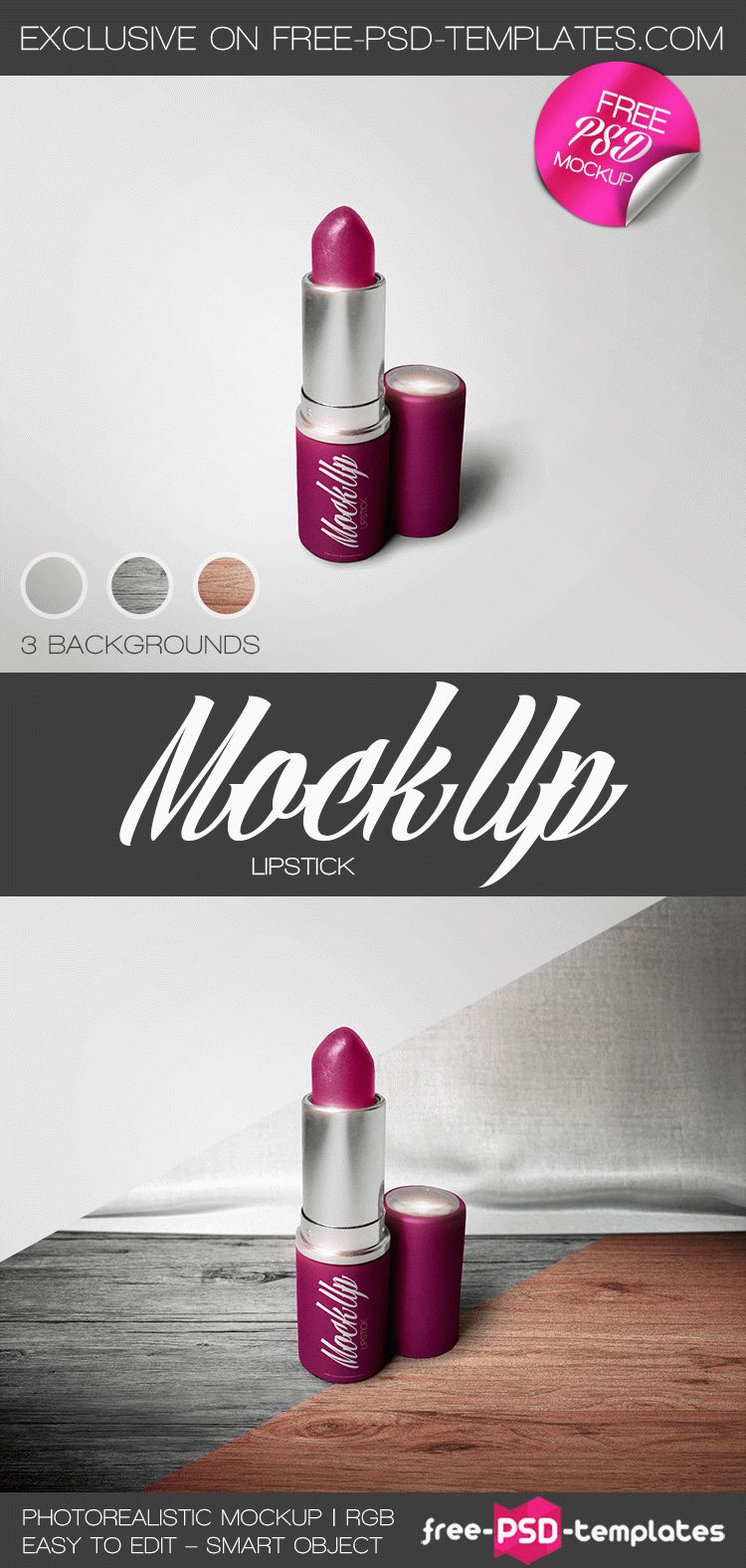 Download Free Lipstick Mock-up in PSD | Free PSD Templates PSD Mockup Templates