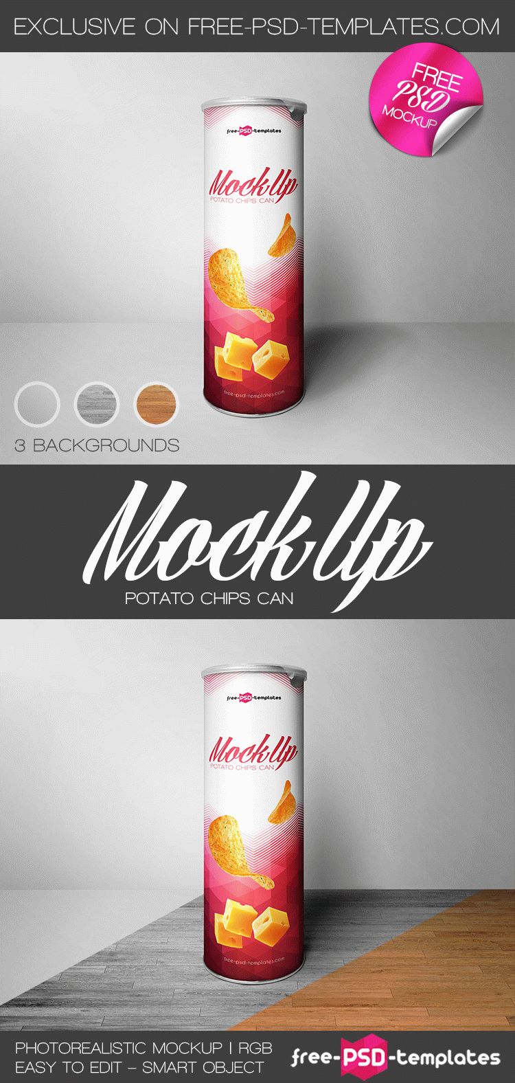 Download Free Potato Chips Can Mock-up in PSD | Free PSD Templates