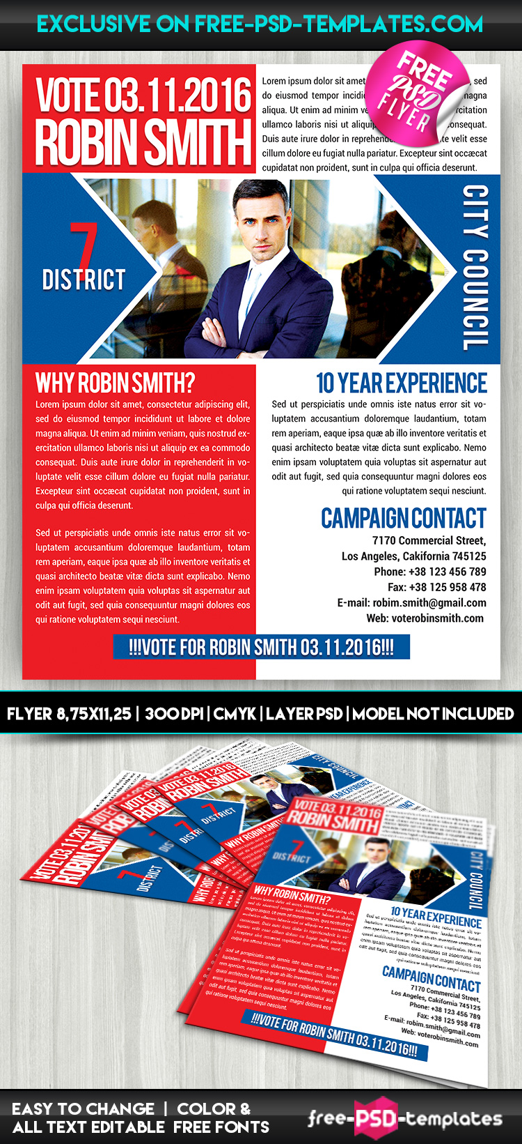 Political Promotion – Free PSD Flyer Template