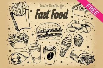 FREE Fast Food Illustration IN PSD