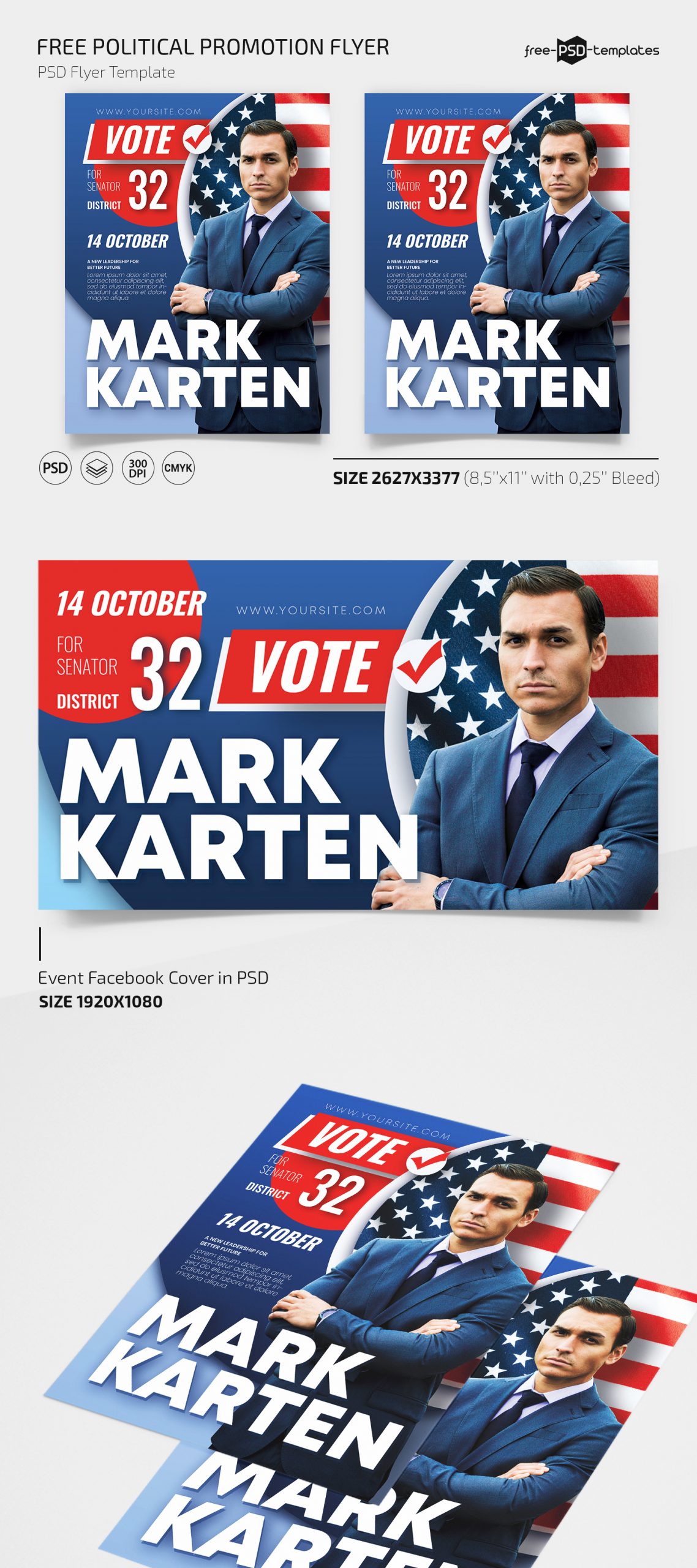Political Promotion – Free PSD Flyer Template