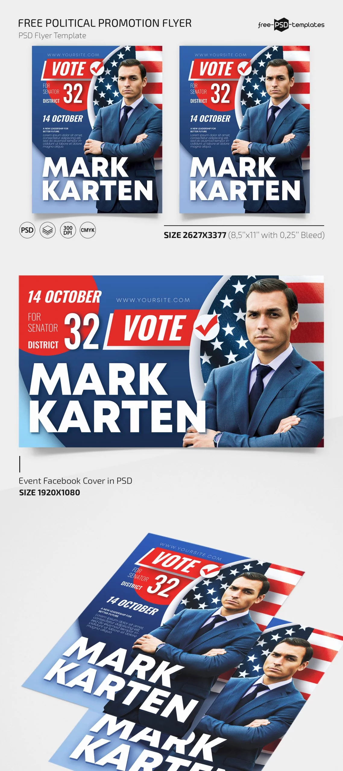 Political Promotion – Free PSD Flyer Template