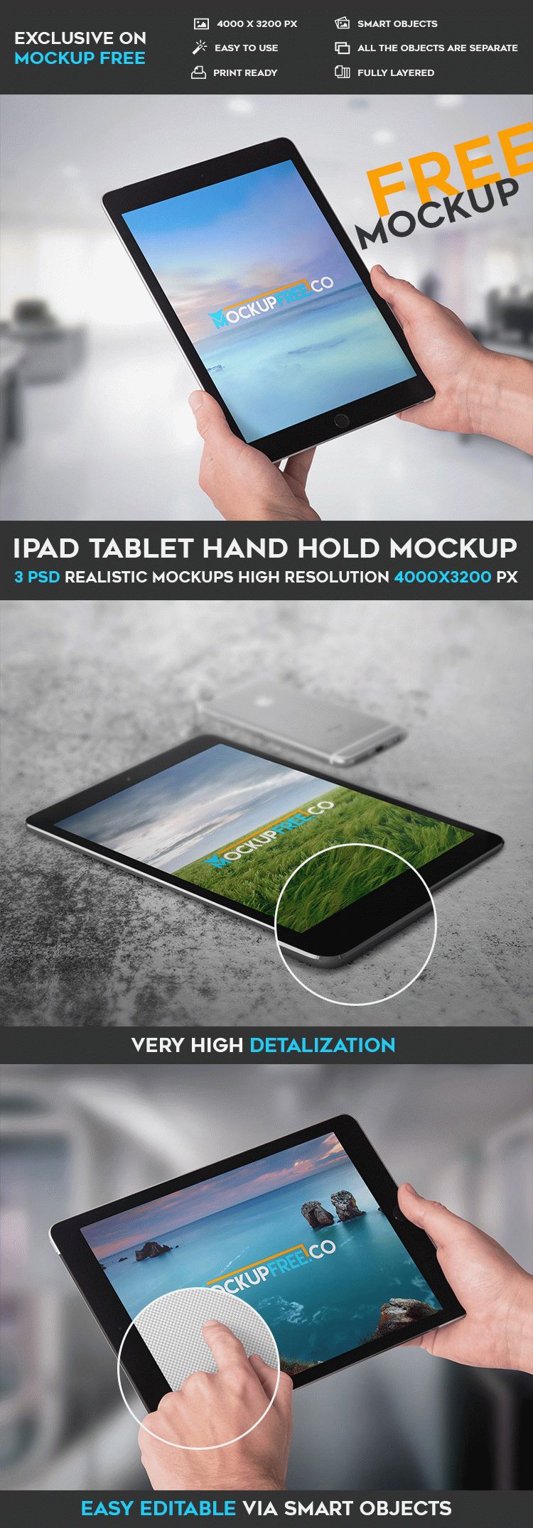 Download iPad Tablet Hand Hold - Free PSD Mockup | Free-PSD-Templates PSD Mockup Templates
