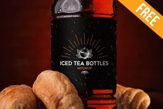 Iced Tea Bottles – Free PSD Mockup