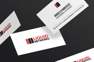 Mock up flying business card psd Template