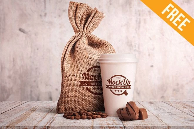 Coffee Stationary Free PSD Mockup