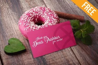 Donut Business Card – Free PSD Mockup