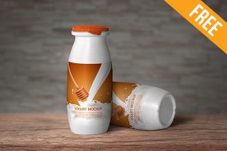 Yogurt Bottle – Free PSD Mockup Yogurt Bottle – Free PSD Mockup