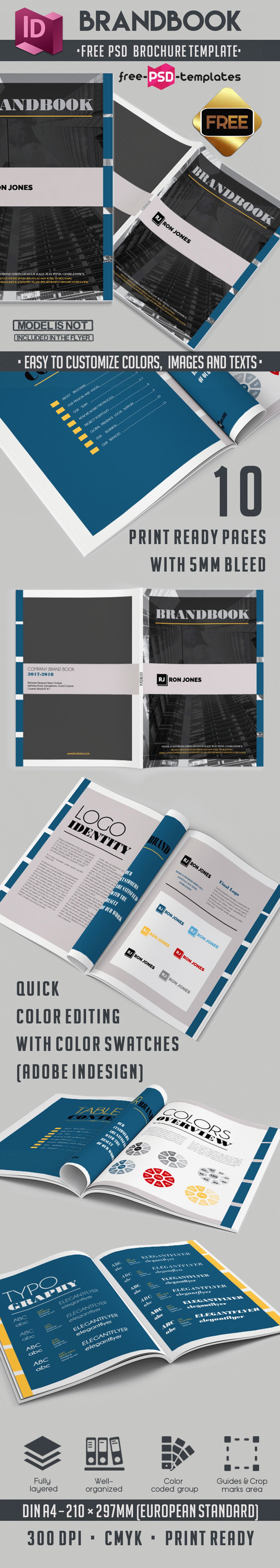Free Brand Book 10 Pages A4 Free Psd Templates