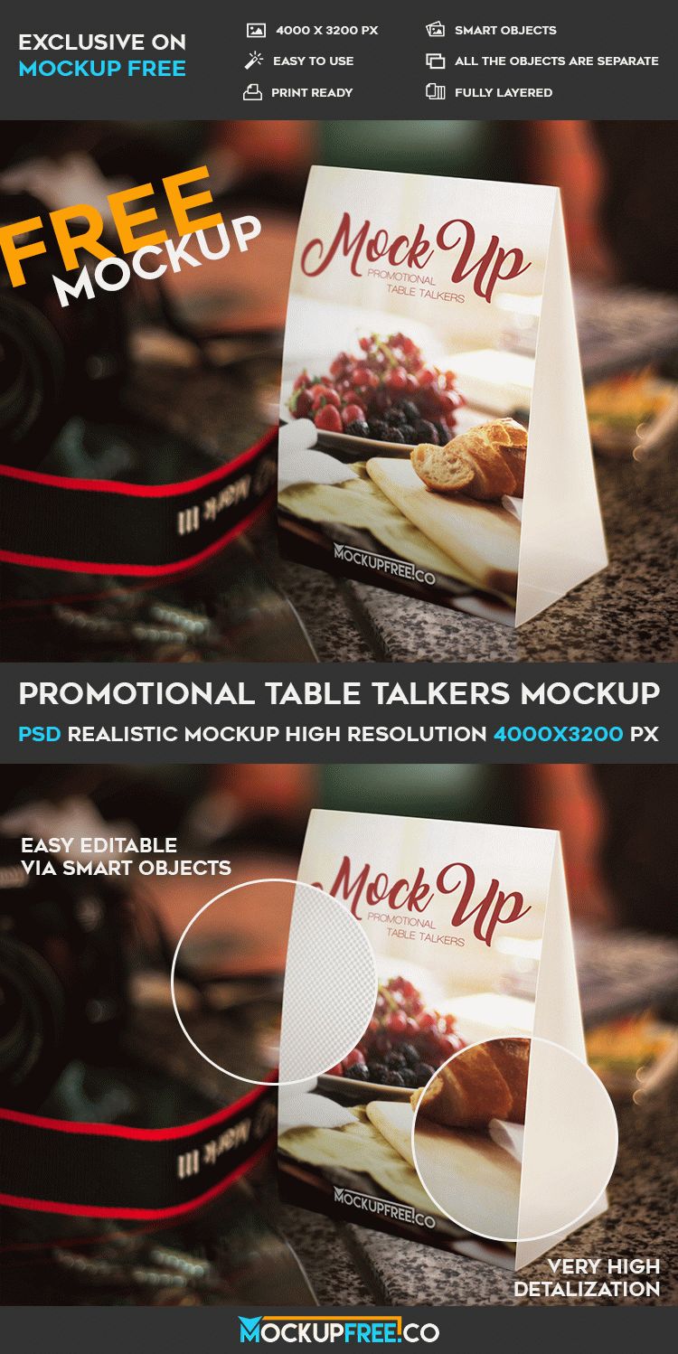 Download Promotional Table Talkers Free Psd Mockup Free Psd Templates