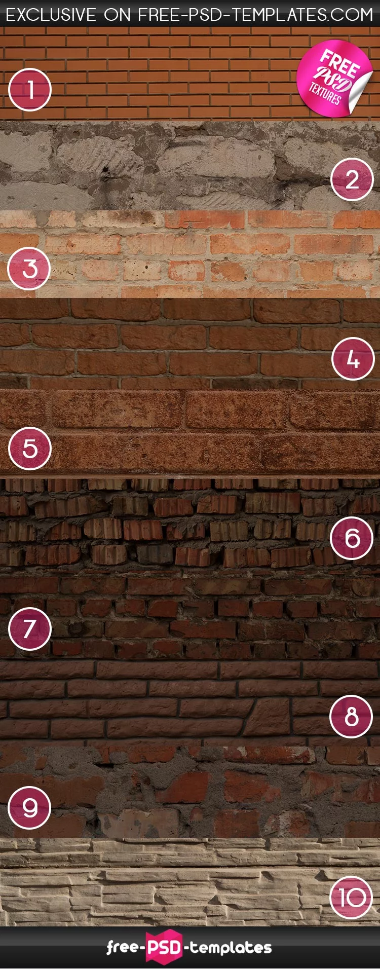 10 Free Brick HQ Textures and Backgrounds