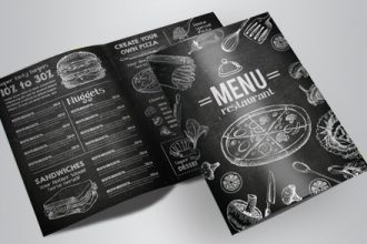 Free Menu blackboard Bi-Fold Brochure