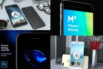 20 Free PSD iPhone 7 qualitative mockups!