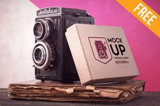 Vintage Camera – Free PSD Mockup