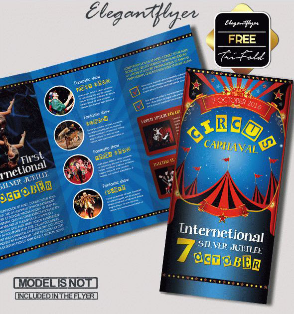 45 free psd tri fold bi fold brochures templates for promoting circus psd